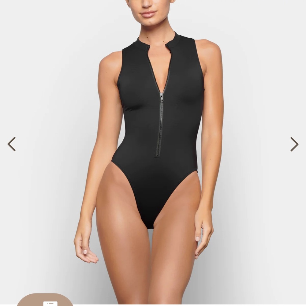 Skims Swim Zip Front Sleeveless One Piece